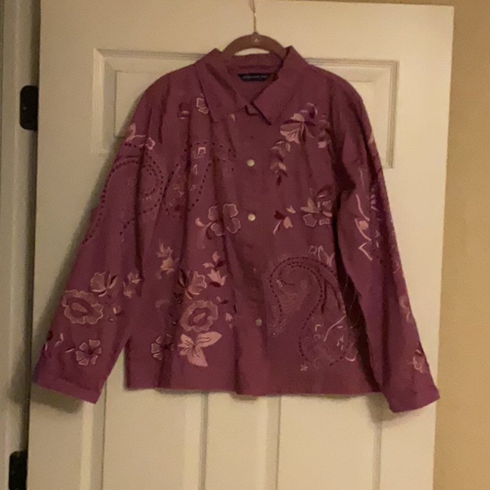 Susan Graver appliquéd jacket.